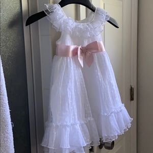 Laura Ashley dotted white lace toddlers dress